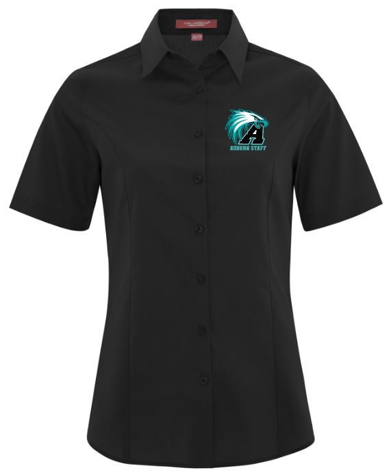 Auburn High - Black Ladies Auburn Staff Dress Shirt (Embroidered)
