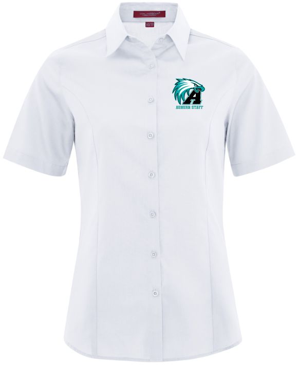 Auburn High - White Ladies Auburn Staff Dress Shirt (Embroidered)