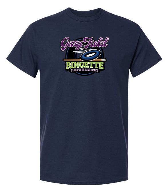 Gary Field Ringette Tournament - Navy Cotton T-Shirt (Full Chest)