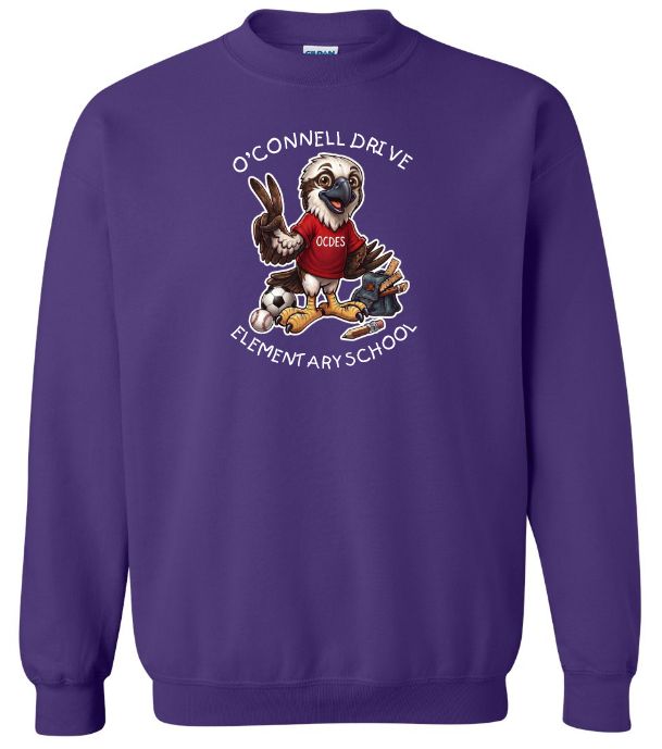 O'Connell Drive Elementary - Purple O'Connell Drive Elementary Crewneck Sweatshirt (Full Chest)