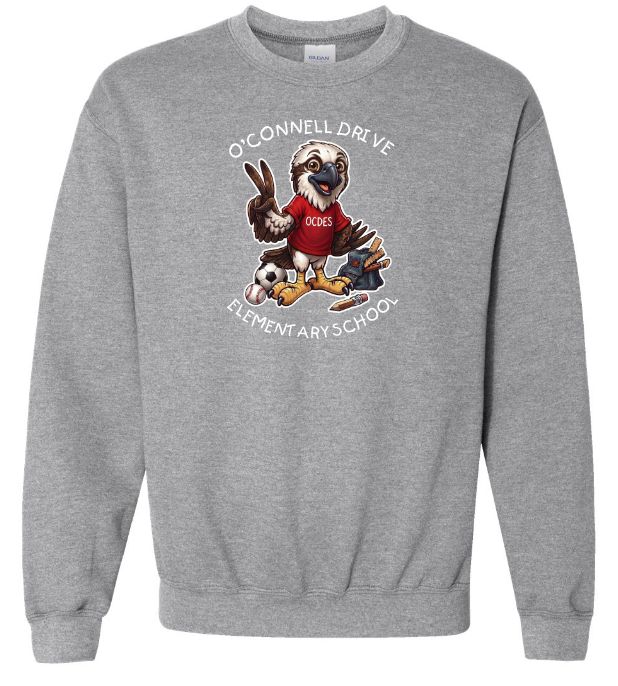 O'Connell Drive Elementary - Sport Grey O'Connell Drive Elementary Crewneck Sweatshirt (Full Chest)
