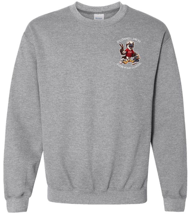 O'Connell Drive Elementary - Sport Grey O'Connell Drive Elementary Crewneck Sweatshirt (Left Chest)