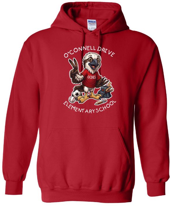 O'Connell Drive Elementary - Red O'Connell Drive Elementary Hoodie (Full Chest)