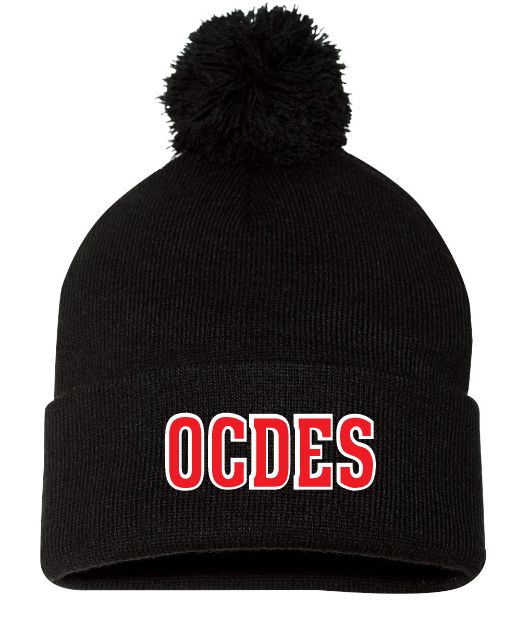 O'Connell Drive Elementary - Black OCDES Pom-Pom Beanie