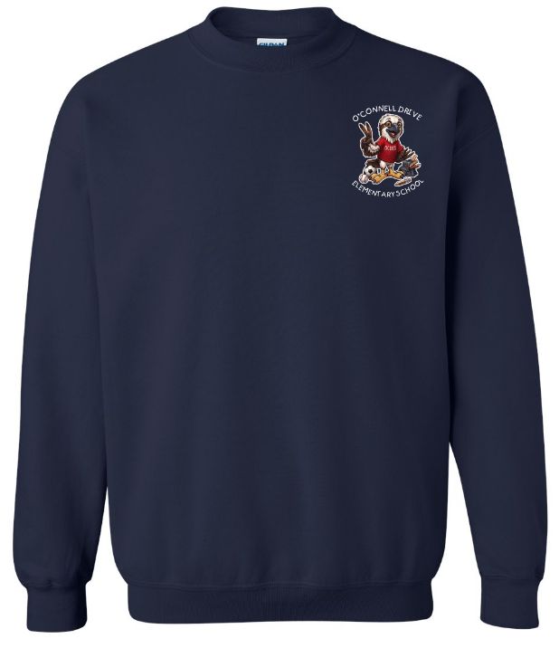O'Connell Drive Elementary - Navy O'Connell Drive Elementary Crewneck Sweatshirt (Left Chest)