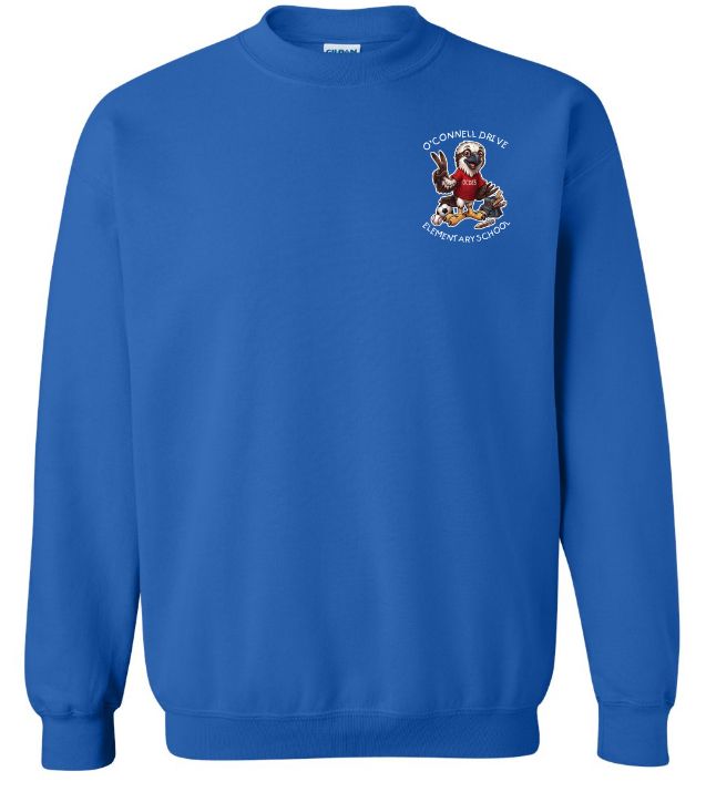 O'Connell Drive Elementary - Royal Blue O'Connell Drive Elementary Crewneck Sweatshirt (Left Chest)