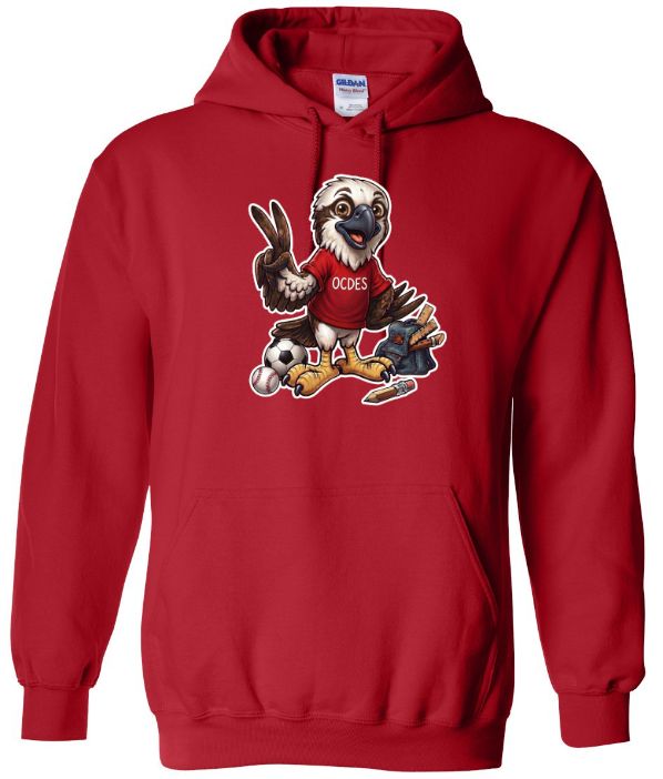 O'Connell Drive Elementary - Red OCDES Osprey Hoodie (Full Chest)