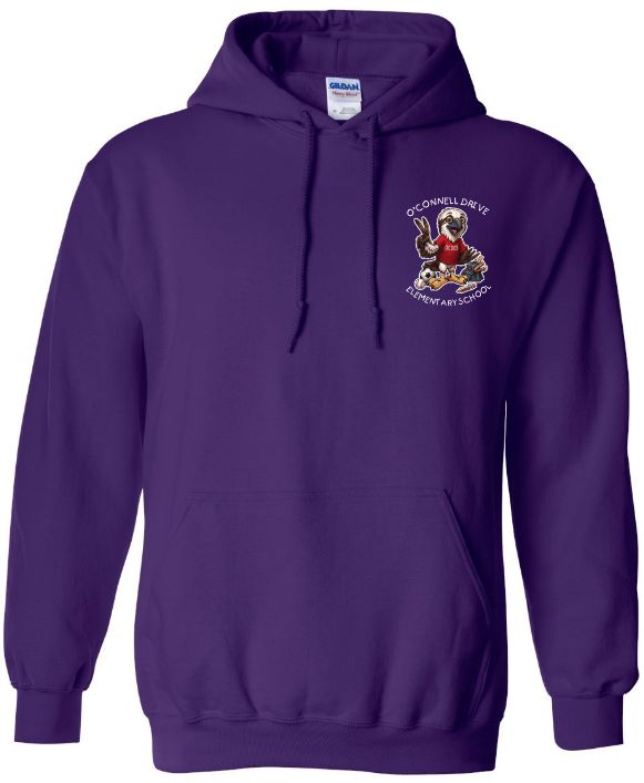O'Connell Drive Elementary - Purple O'Connell Drive Elementary Hoodie (Left Chest)