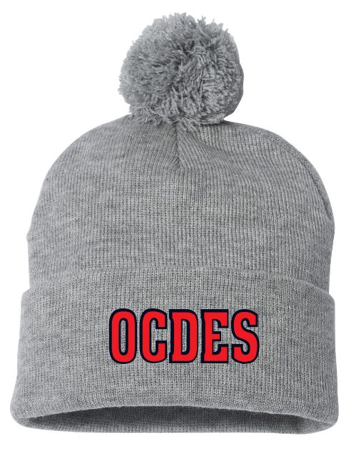 O'Connell Drive Elementary - Athletic Heather OCDES Pom-Pom Beanie
