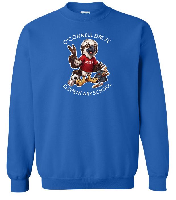 O'Connell Drive Elementary - Royal Blue O'Connell Drive Elementary Crewneck Sweatshirt (Full Chest)