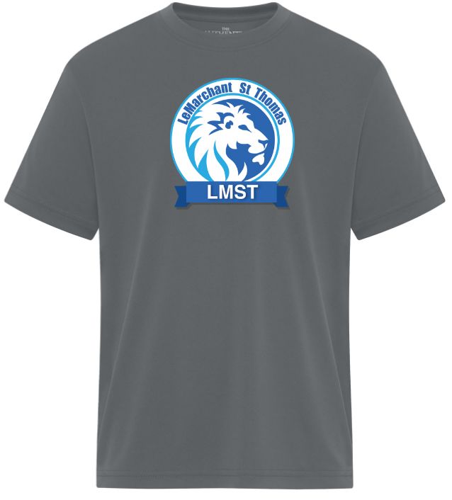 LeMarchant - St. Thomas Elementary - Coal Grey LMST Essential Performance T-Shirt (Full Chest Logo)