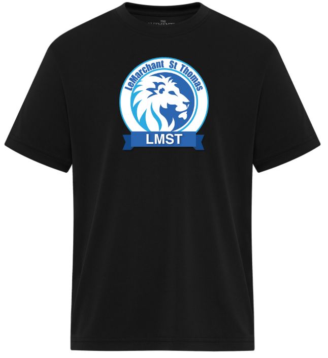 LeMarchant - St. Thomas Elementary - Black LMST Essential Performance T-Shirt (Full Chest Logo)