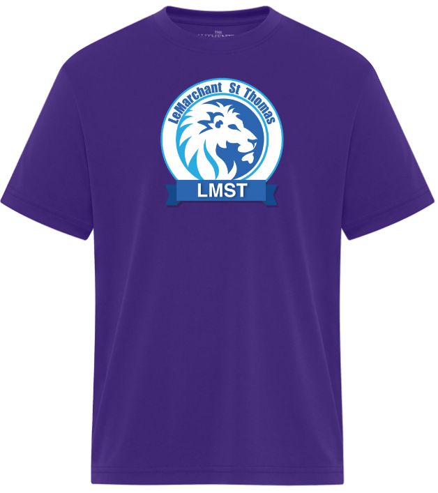 LeMarchant - St. Thomas Elementary - Purple LMST Essential Performance T-Shirt (Full Chest Logo)