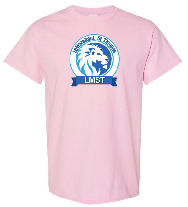 LeMarchant - St. Thomas Elementary - Light Pink LMST T-Shirt (Full Chest Logo)