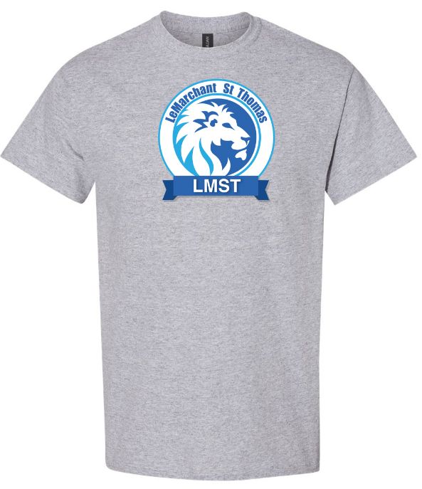LeMarchant - St. Thomas Elementary - Sport Grey LMST T-Shirt (Full Chest Logo)