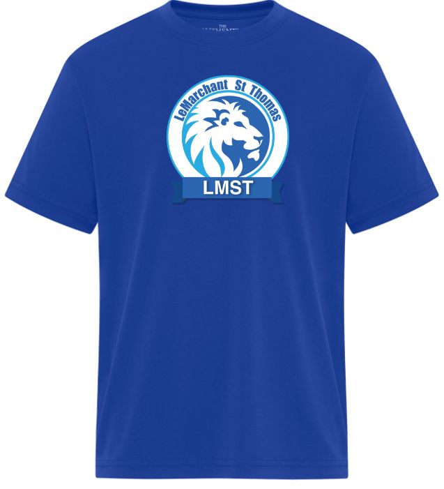 LeMarchant - St. Thomas Elementary - Royal Blue LMST Essential Performance T-Shirt (Full Chest Logo)