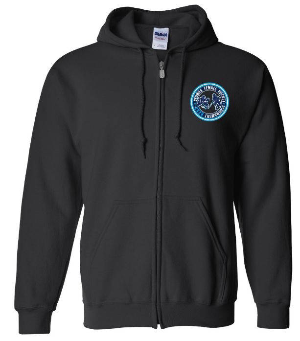 SEDMHA Female Hockey Tournament - Black SEDMHA Zip Hoodie (Left Chest)