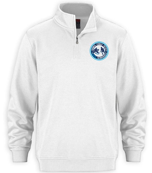 SEDMHA Female Hockey Tournament - White SEDMHA CSW 1/4 Zip Sweater (Full Chest)