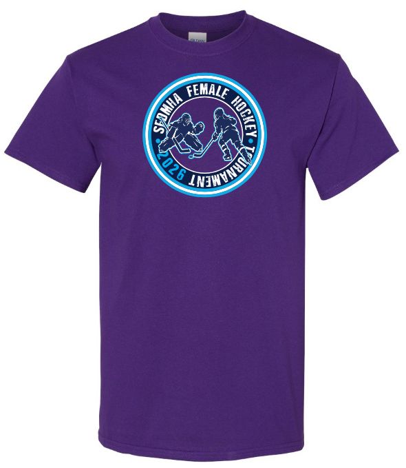 SEDMHA Female Hockey Tournament - Purple SEDMHA Cotton T-Shirt (Full Chest)