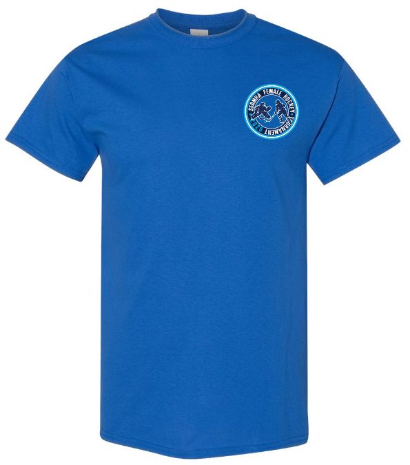 SEDMHA Female Hockey Tournament - Royal Blue SEDMHA Cotton T-Shirt (Left Chest)