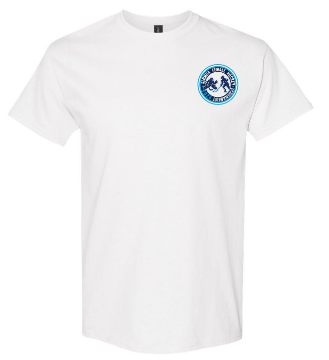 SEDMHA Female Hockey Tournament - White SEDMHA Cotton T-Shirt (Left Chest)