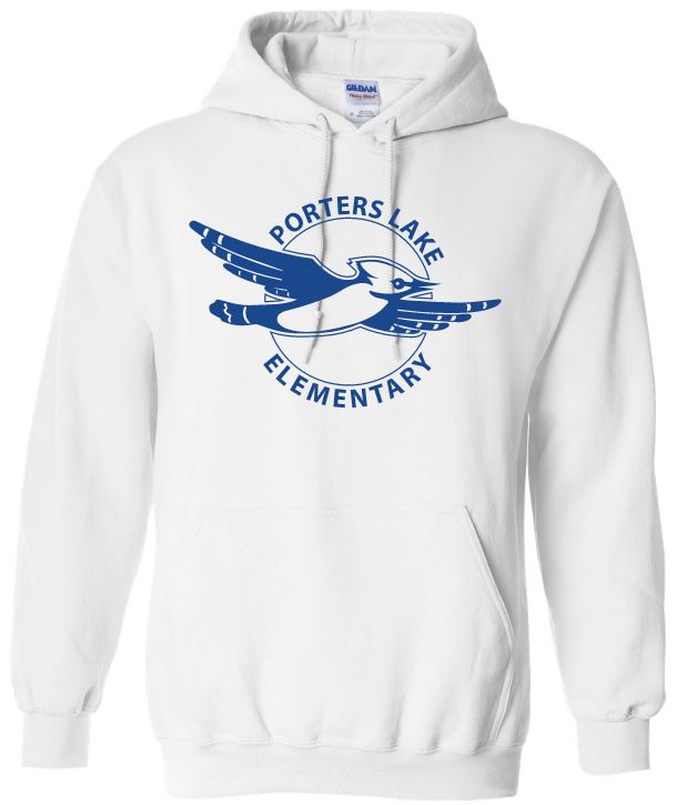 Porters Lake Elementary School - White Hoodie (Full Chest)