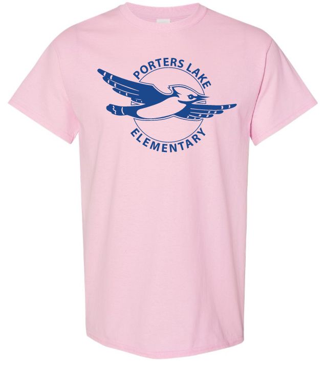 Porters Lake Elementary School - Light Pink T-Shirt (Full Chest Logo)