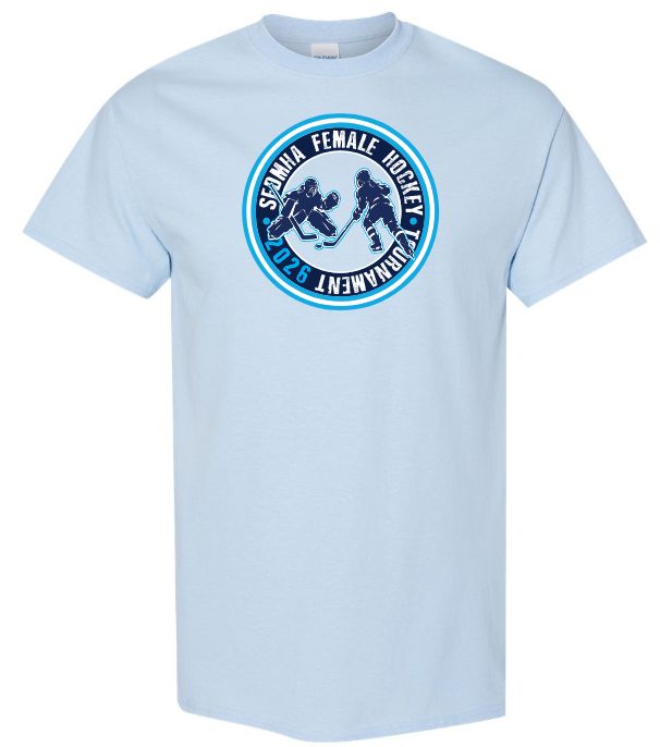 SEDMHA Female Hockey Tournament - Light Blue SEDMHA Cotton T-Shirt (Full Chest)