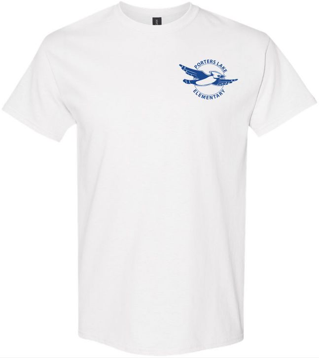 Porters Lake Elementary School - White T-Shirt (Left Chest Logo)