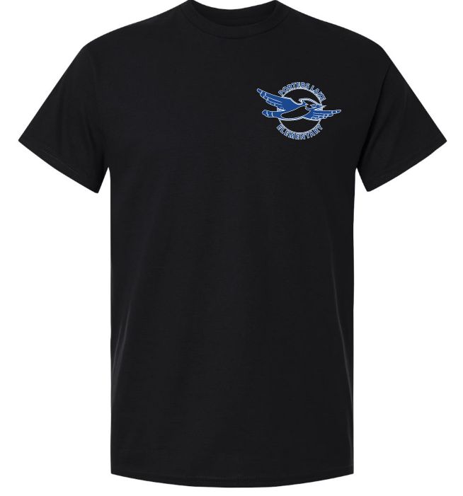 Porters Lake Elementary School - Black T-Shirt (Left Chest Logo)