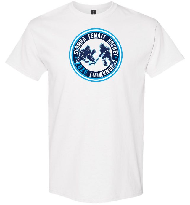 SEDMHA Female Hockey Tournament - White SEDMHA Cotton T-Shirt (Full Chest)