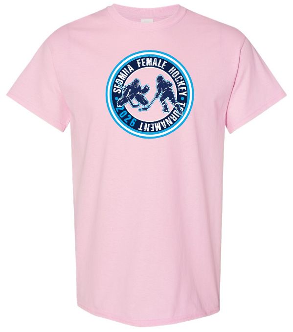 SEDMHA Female Hockey Tournament - Light Pink SEDMHA Cotton T-Shirt (Full Chest)