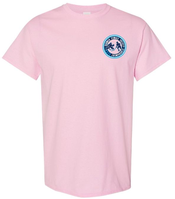 SEDMHA Female Hockey Tournament - Light Pink SEDMHA Cotton T-Shirt (Left Chest)