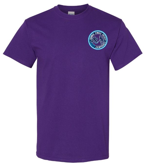 SEDMHA Female Hockey Tournament - Purple SEDMHA Cotton T-Shirt (Left Chest)