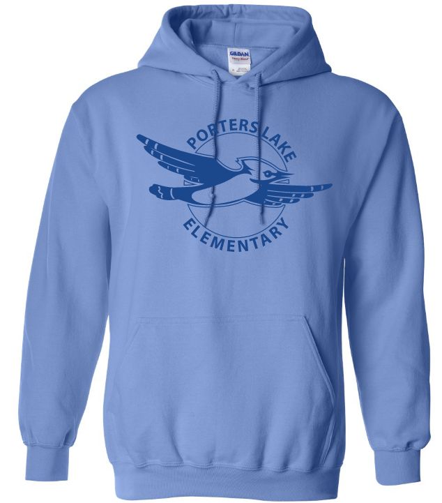 Porters Lake Elementary School - Carolina Blue Hoodie (Full Chest)