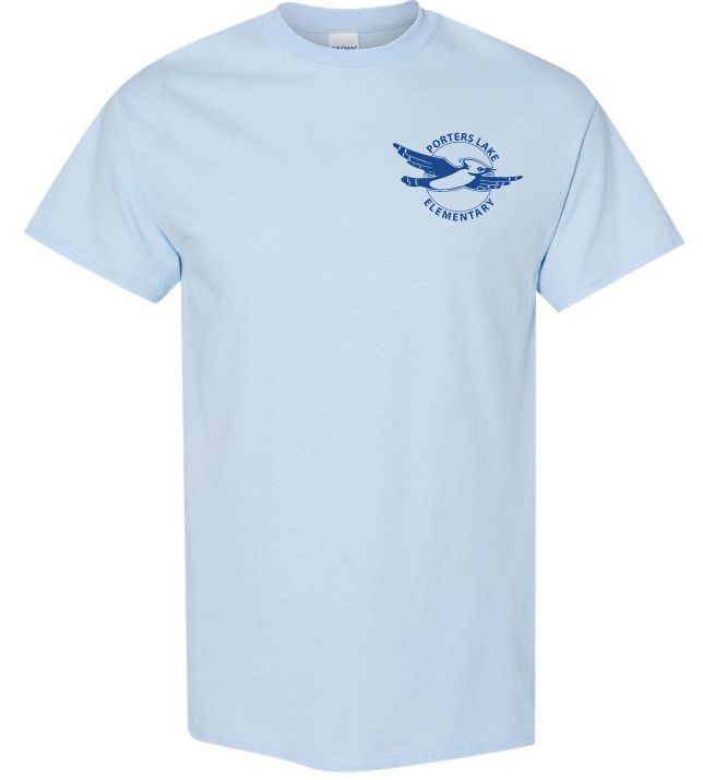 Porters Lake Elementary School - Light Blue T-Shirt (Left Chest Logo)