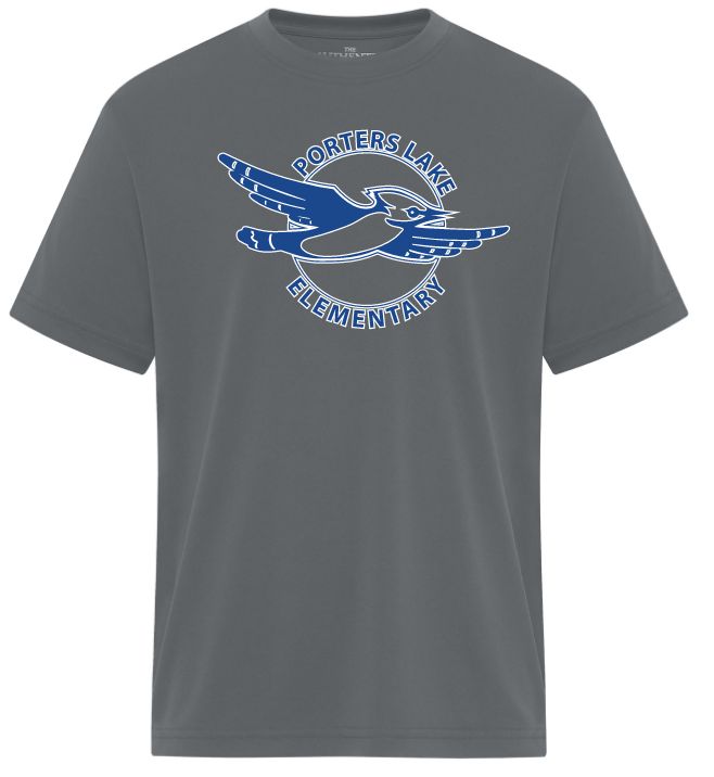 Porters Lake Elementary School - Coal Grey Essential Performance T-Shirt (Full Chest Logo)