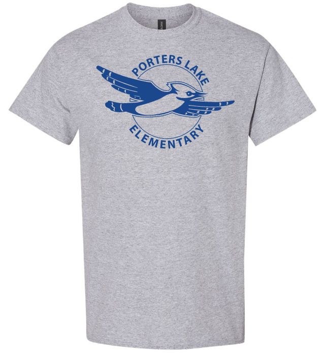 Porters Lake Elementary School - Sport Grey T-Shirt (Full Chest Logo)
