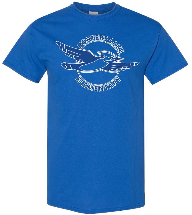 Porters Lake Elementary School - Royal Blue T-Shirt (Full Chest Logo)