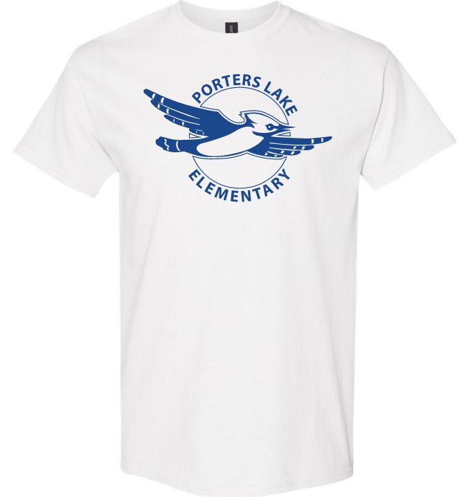 Porters Lake Elementary School - White T-Shirt (Full Chest Logo)