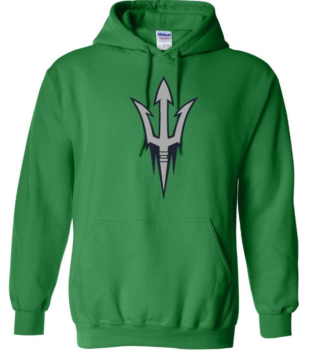 Island View High School - Irish Green Hockey Trident Hoodie (Full Chest)