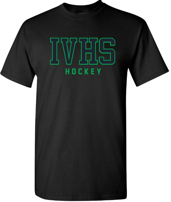 Island View High School - Black IVHS Hockey T-Shirt (Full Chest)
