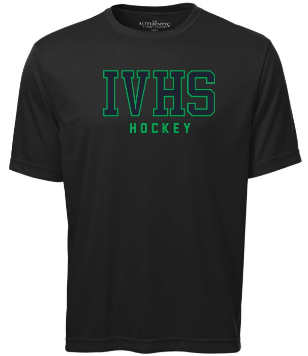 Island View High School - Black IVHS Hockey Short Sleeve Performance Shirt (Full Chest)
