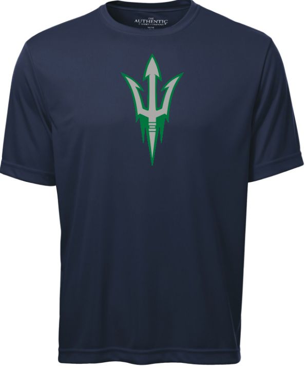 Island View High School - Navy Hockey Trident Short Sleeve Performance Shirt (Full Chest)