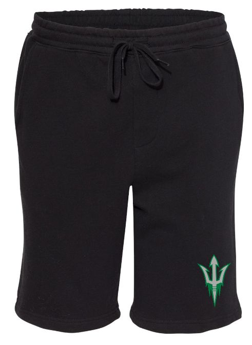 Island View High School - Black Hockey Trident Fleece Shorts with Pockets