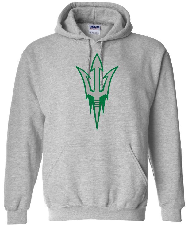 Island View High School - Sport Grey Hockey Trident Hoodie (Full Chest)