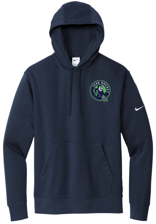 Island View High School - Navy IVHS Devils Hockey Nike Hoodie (Left Chest)