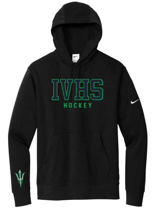 Island View High School - Black IVHS Hockey Nike Hoodie (Full Chest)