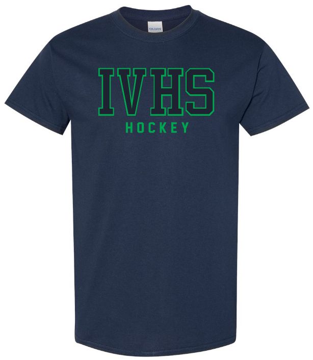Island View High School - Navy IVHS Hockey T-Shirt (Full Chest)