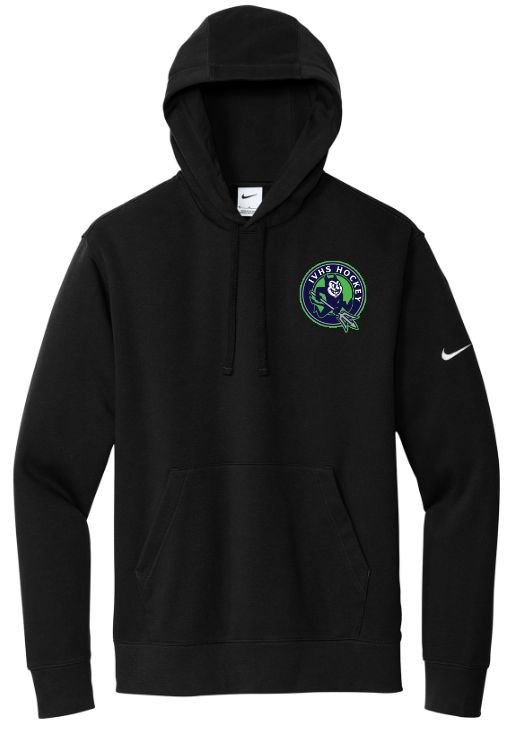Island View High School - Black IVHS Devils Hockey Nike Hoodie (Left Chest)